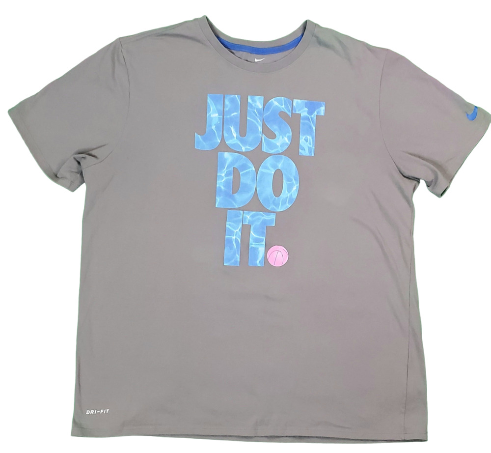 Nike Mens T-Shirt 2XL Gray Graphic Print The Nike Tee Crew Neck Short Sleeve